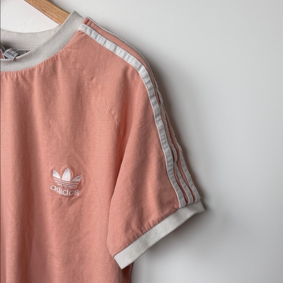 adidas Originals Pink Ringer Tee w/ White 3-Stripes Logo – XL - Picture 5 of 7
